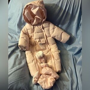 Pink Hooded Baby Snowsuit